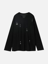Solid Color Chain Design Sweatshirt