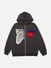 Flocking Skeleton Love Hoodie