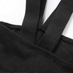 Short Sexy Schoolbag Buckle Suspender Vest