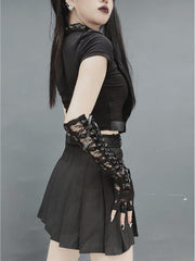 Gothic Alphabet Straps Short Sleeve Shirts