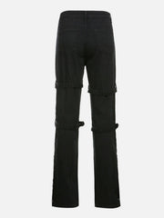 Graffiti Ribbon Straight Pants