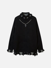 Vintage Cross Necklace Sweater