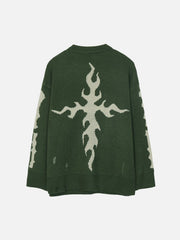 Fire Cross Letters Sweater