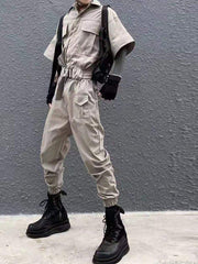 Dark Creative Belt Jumpsuit