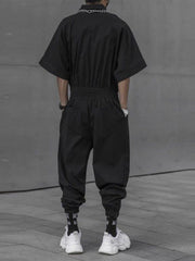 Dark Creative Belt Jumpsuit