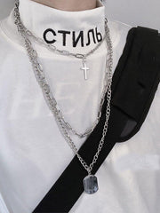 PRE ORDER Punk Multi-layer Cross Necklace