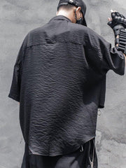 Dark Personalized Zipper Patchwork Shirt