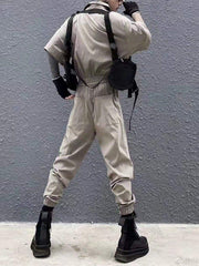 Dark Creative Belt Jumpsuit