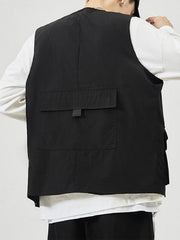 Combat Multi-pocket Cardigan Vest