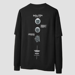Fake Two Cell Evolution Print Sweatshirt
