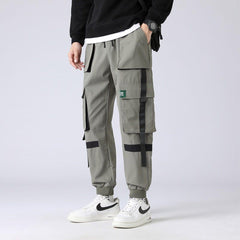 Multi Pockets Ribbons Cargo Pants