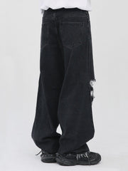 Gothic Alphabet Hole Jeans