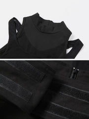 Mesh Hollow Patchwork Vest