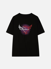 Angel Devil Wings Love Heart Print Tee