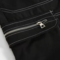Vintage Drawstring Zipper Pants