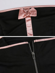 Irregular Bow Contrast Bandeau Vest
