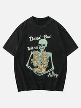 Retro Skull Cat Graphic Tee