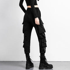 Multi Ribbon Pockets Cargo Pants