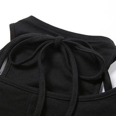 Straps Hollowout Two Piece Long Sleeve Shirt