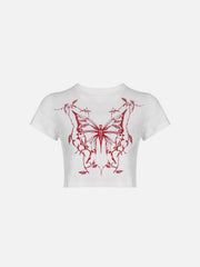 Butterfly Print Short Sleeve T Shirt