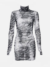 Dragon Pattern Perspective Dress
