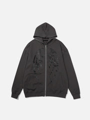Dark Skeleton Wings Zip Up Hoodie