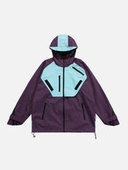 Patchwork Multi Pockets Zip Up Jacket