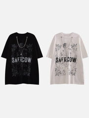 Skull Letter Chain Tee