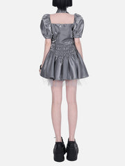 Puff Sleeves Short Sleeve T Shirt Suit