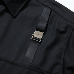 Big Pocket Zip Up Long Sleeve Shirt