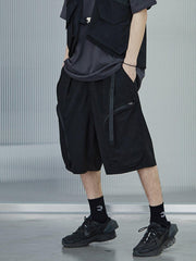 Curved Zip Pocket Cargo Shorts