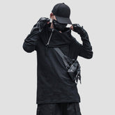 Dark Irregular Turtleneck Zipper Sweatshirt