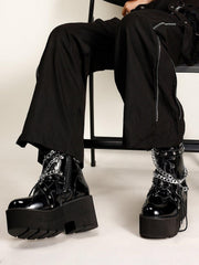 Water Proof Belt Buckle Chain Martin Boots