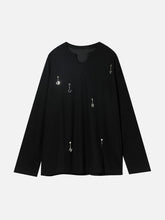 Solid Color Chain Design Sweatshirt