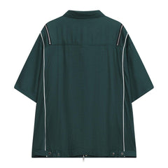 Multi Zip Up Short Sleeve Shirt