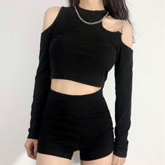 Sexy Off The Shoulder Long Sleeve T Shirt