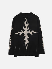Fire Cross Letters Sweater