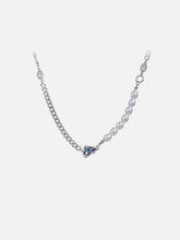 Purple Diamond Heart Pearl Necklace