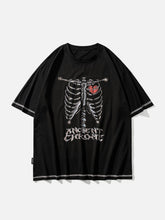 Skeleton Broken Heart Print Tee