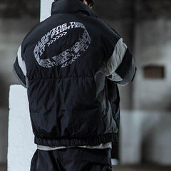 Combat Color Block Stand Winter Down Coat
