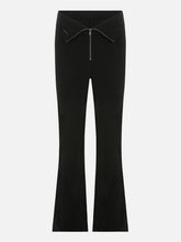 Irregular Zipper Mesh Patchwork Flared Pants