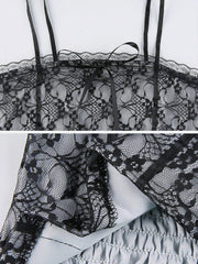 Sexy Lace Bow Tie Vest