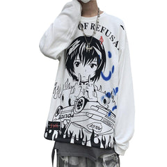 Dark Japanese Anime Print Sweatshirt