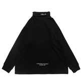 Dark Turtleneck Embroidery Sweatshirt