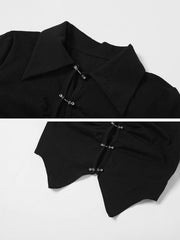 Metal Button Short Sleeve Shirt
