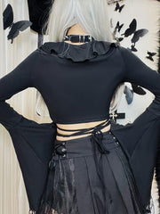 Gothic Bandage Witch Long Sleeve T Shirt