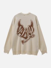 Devil Alphabet Knit Sweater