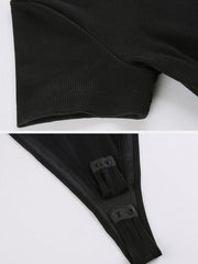 Solid Color Stitching Perspective Jumpsuit