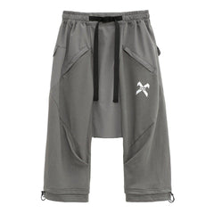 Multi Pockets Drawstring Calf Pants