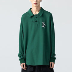 Solid Color Embroidery Sweatshirt